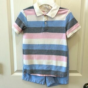 Janie and Jack 2 piece polo shirt and shorts size 6 boys